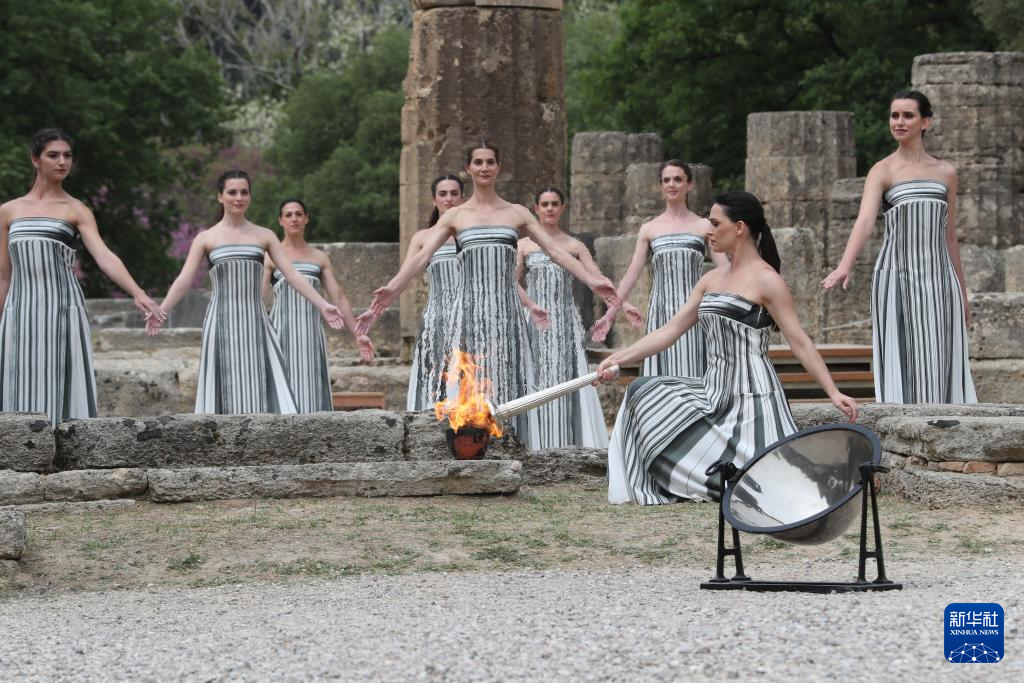 巴黎奧運會火種在希臘古奧林匹亞遺址成功採集