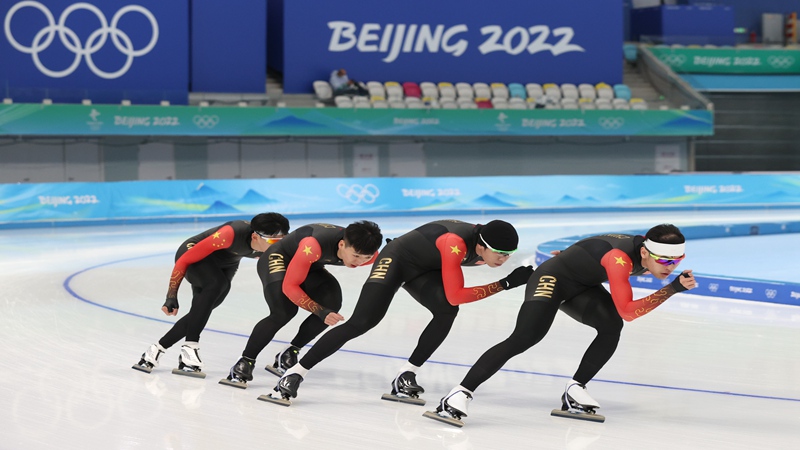 北京冬奥会·速度滑冰 | 宁忠岩等中国选手现身“冰丝带”