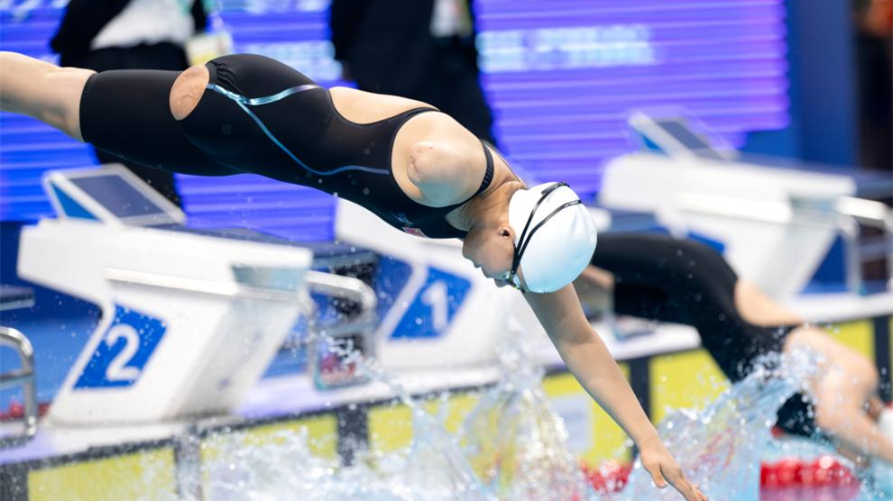 游泳——女子50米自由泳S6级：蒋裕燕夺冠