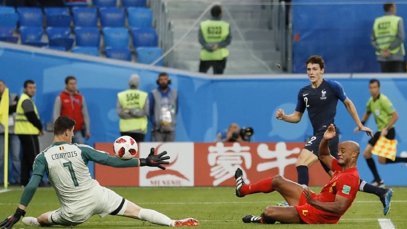 法国1:0比利时 帕瓦尔精彩射门瞬间